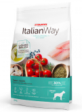 Беззерновой корм для собак крупных пород со свежей форелью и черникой, контроль веса и профилактика аллергии (ITALIAN WAY MAXI IDEAL WEIGHT TROUT/BLUEBERRY) DITWA19120