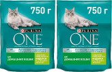 Набор 2х750 г Сухой корм для взрослых кошек, живущих в домашних условиях, с высоким содержанием индейки и цельными злаками