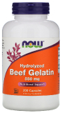 BEEF GELATIN 550mg HYDROLYZED Гидролизованный говяжий желатин 200 капсул