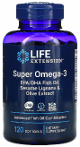 Super Omega 3 EPA/DHA Fish oil с лигнанами кунжута и экстрактом оливы, 120  капсул