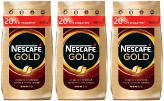 Кофе растворимый Nescafe Gold м/у с добавлением молотого 900 г 3 штуки