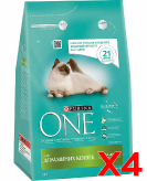 Набор 4х3 кг Сухой корм для домашних кошек с индейкой и цельными злаками
