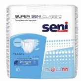 Подгузники для взрослых SUPER SENI CLASSIC LARGE (обхват 100-150 см), 10 шт.
