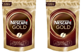 НАБОР Nescafe Gold растворимый с добавлением молотого 220 г х 2 шт