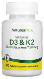 Vitamins D3 & K2 2500 IU /120 mcg 90 таблеток