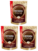 Кофе растворимый Nescafe Gold c добавлением молотого 500 г м/у 3 штуки