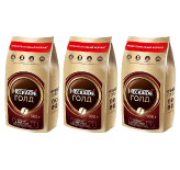 Кофе растворимый Nescafe Gold м/у с добавлением молотого 900 г 3 штуки