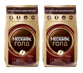 Кофе Nescafe Gold растворимый с добавлением молотого 750 г 2 штуки